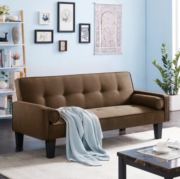Fabric Sofa, Medieval Love Seat Sofa Furniture, With Pillows, Living Room Button Tufted Sofa, Pull Point Design - Image 2