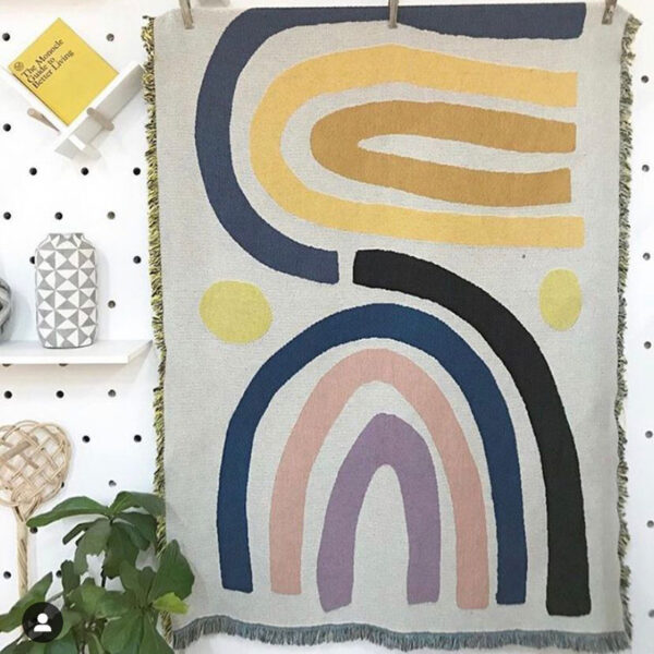 Bohemian Rainbow Blanket Tapestry Home Decor - Image 2