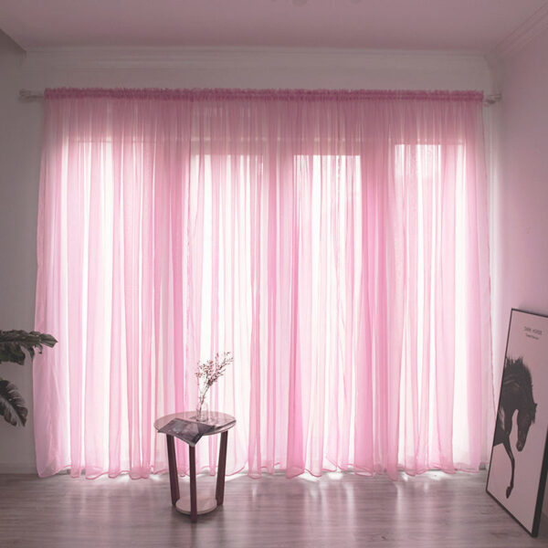 Simple And Modern Balcony Solid Color Gauze Curtain - Image 9