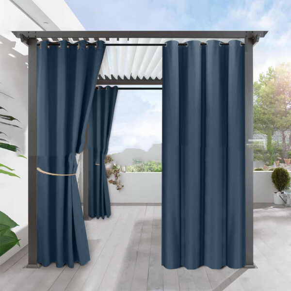 Simple Full Blackout Solid Color Fine Linen Blackout Waterproof Sunscreen Heat Insulation Curtain - Image 2