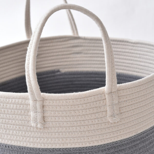 Cotton Rope Storage Basket Cotton Rope Basket, Toys, Sundries, Laundry Storage Basket - Image 4