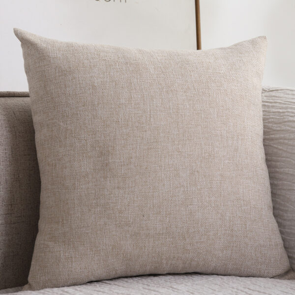 Plain Cotton Linen Sofa Cushion Thickened Square Pillow - Image 3