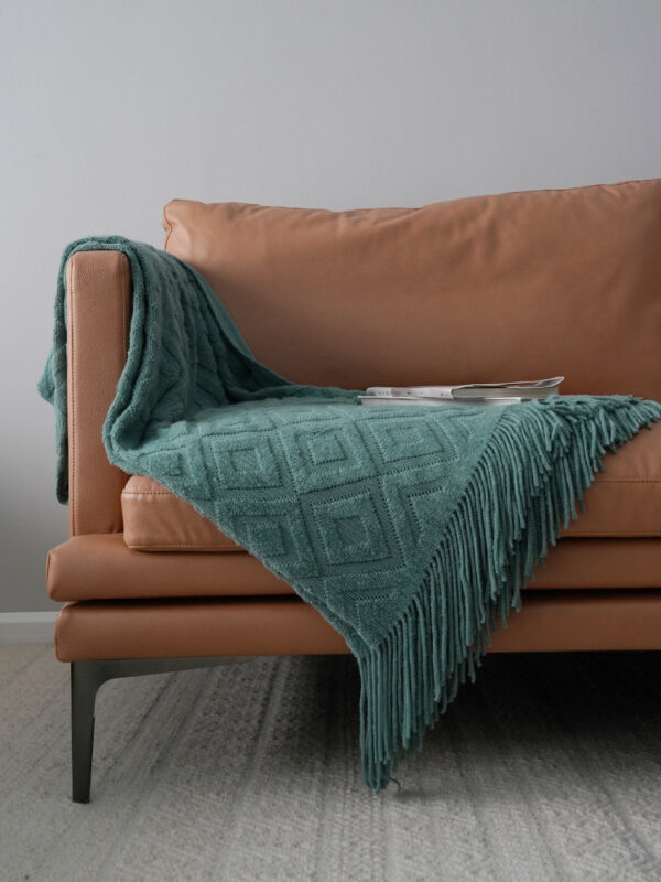 Jacquard Knitted Bed Tail Towel Autumn Winter Blanket - Image 5