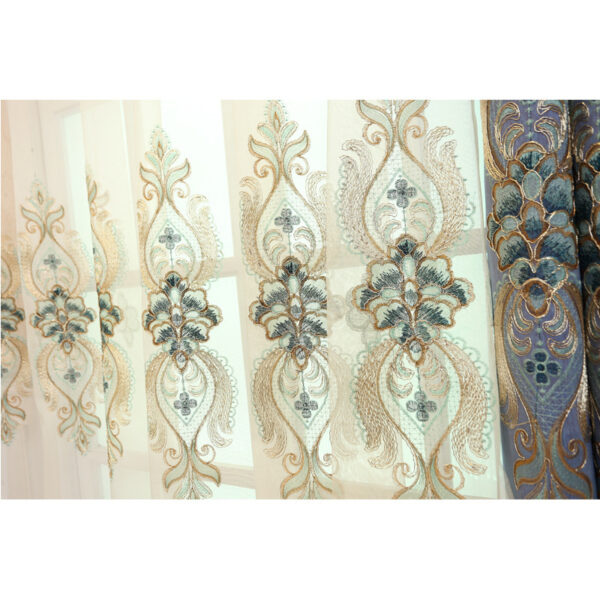 Slub cotton embroidery curtain fabric - Image 4