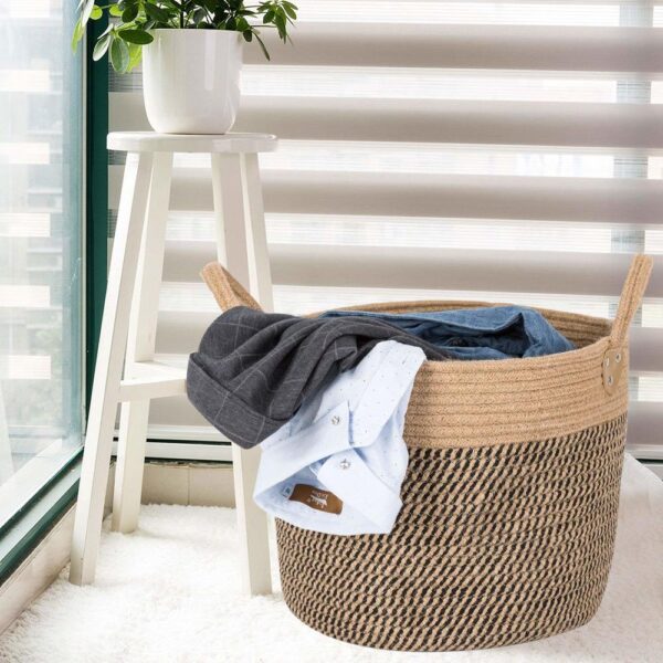 Cotton Linen Storage Laundry Basket - Image 7