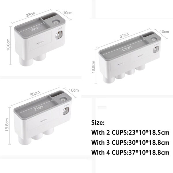 Non-marking Hanging Magnetic Toothbrush Holder Single Drawer Storage Rack With Toothpaste Squeezer Toiletry Set - Image 6