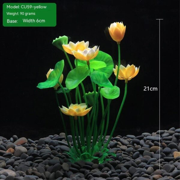 Fish Tank Landscaping Lotus Flowers Water Plants And Simulated Plants - Image 4