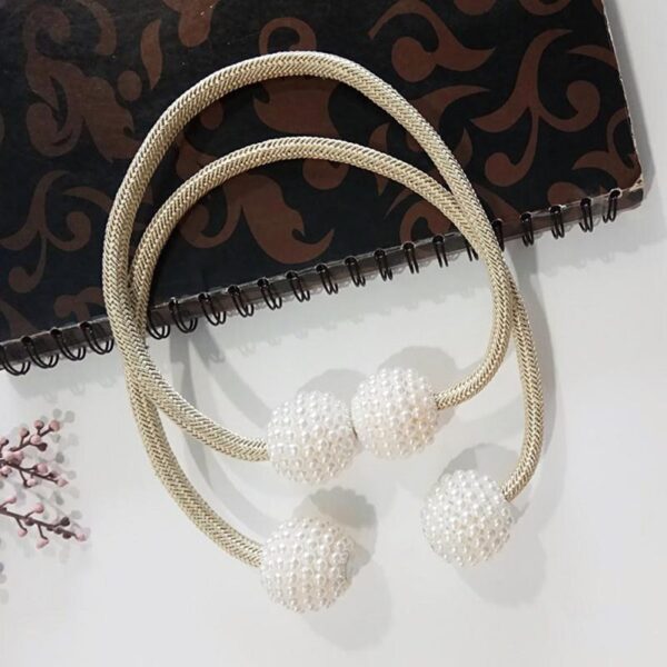 Magnetic Curtain Tiebacks Pearl Beads - Image 3