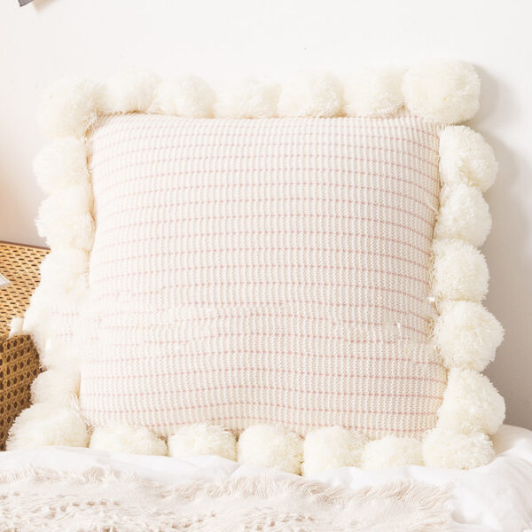 Throw Pillow Bed Sofa Cushion Waist Knitted Pillowcase - Image 2