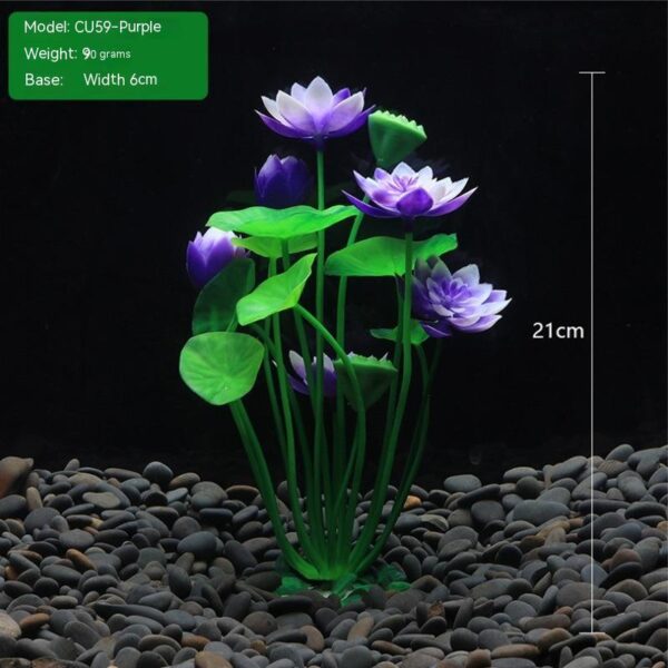 Fish Tank Landscaping Lotus Flowers Water Plants And Simulated Plants - Image 8