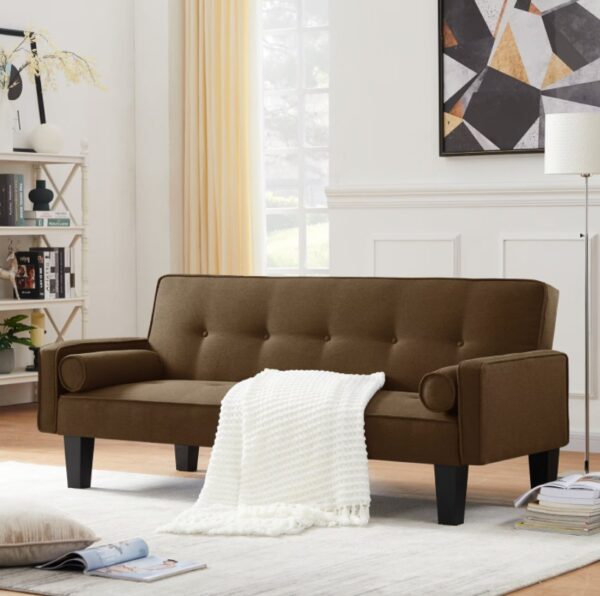 Fabric Sofa, Medieval Love Seat Sofa Furniture, With Pillows, Living Room Button Tufted Sofa, Pull Point Design - Image 3