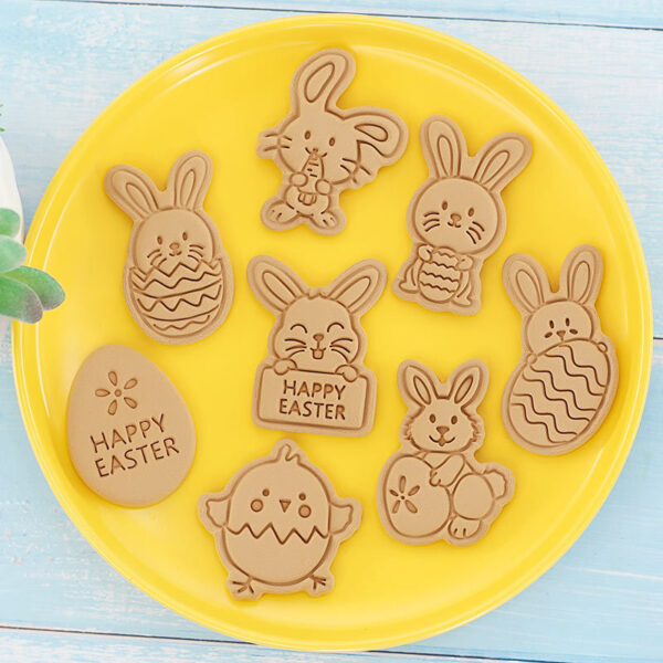 Easter Cookie Mold Cartoon Bunny Easter Egg Cookie Press - Image 2