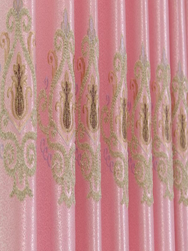 2 Panels European Style High-end Luxury Embroidered Curtains For Modern Bedroom, Without Valance - Image 3