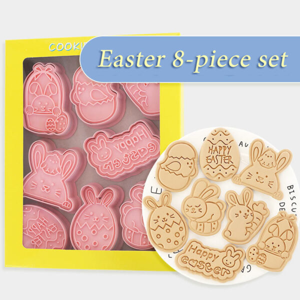 Easter Cookie Mold Cartoon Bunny Easter Egg Cookie Press - Image 6