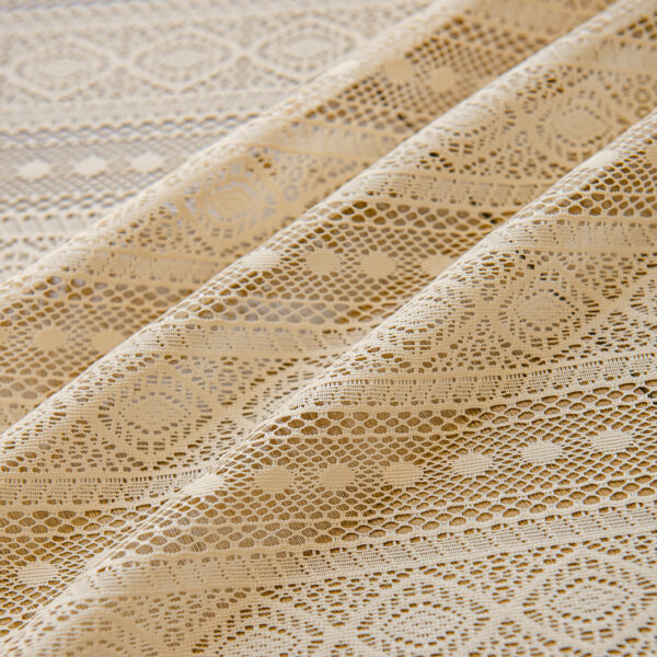 Wood Color Lace Mesh Curtains - Image 2