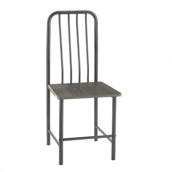 Dining Set For 2, Square Glass Tempered Dining Table With 4 Legs And 2 Metal Chair For Home Office Kitchen Dining Room, Black & Brown - Image 3