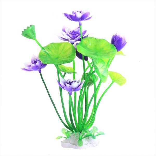 Fish Tank Landscaping Lotus Flowers Water Plants And Simulated Plants - Image 2
