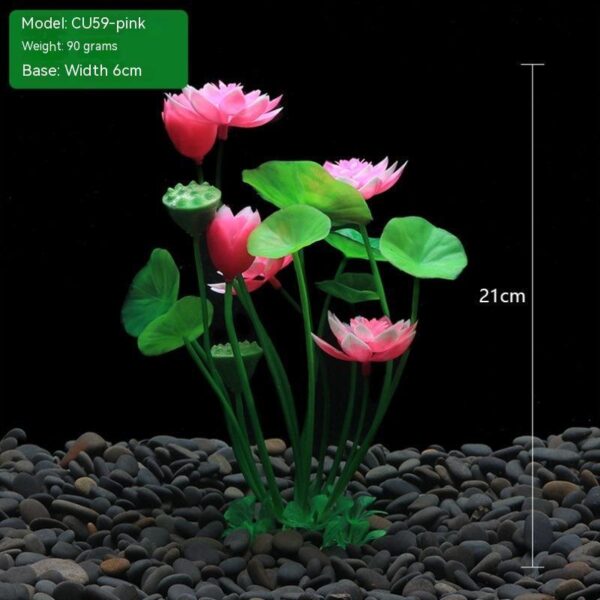 Fish Tank Landscaping Lotus Flowers Water Plants And Simulated Plants - Image 10