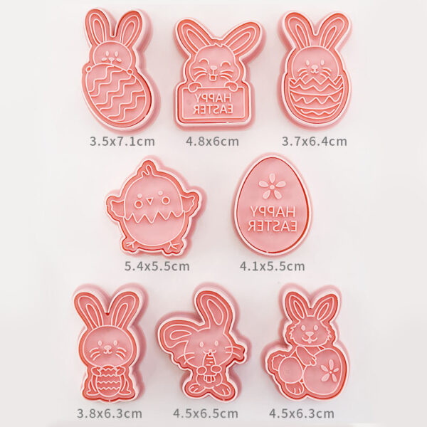 Easter Cookie Mold Cartoon Bunny Easter Egg Cookie Press - Image 5