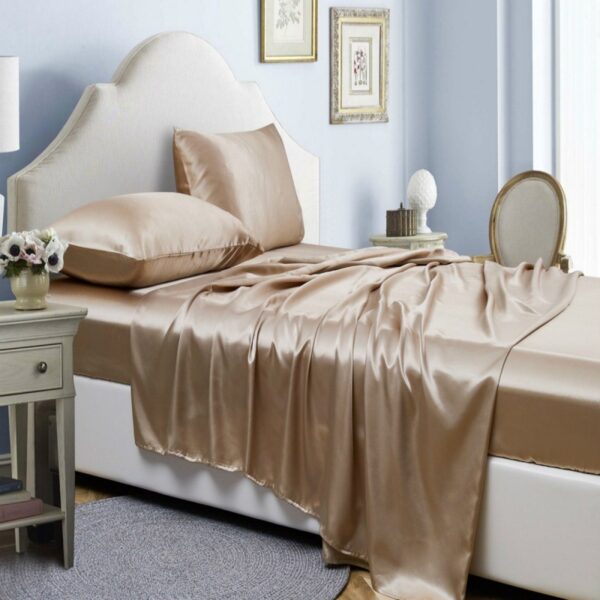 Bedding Solid Color Bed Sheet Fitted Sheet Four-piece Set - Image 5