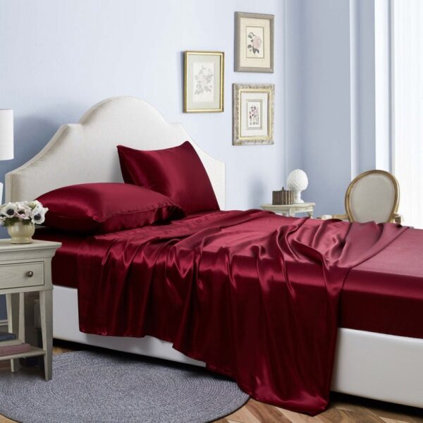 Bedding Solid Color Bed Sheet Fitted Sheet Four-piece Set - Image 6