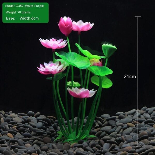 Fish Tank Landscaping Lotus Flowers Water Plants And Simulated Plants - Image 6