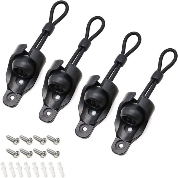 Curtain Elastic Windproof String Clip With Screws Rubber Stopper Accessories