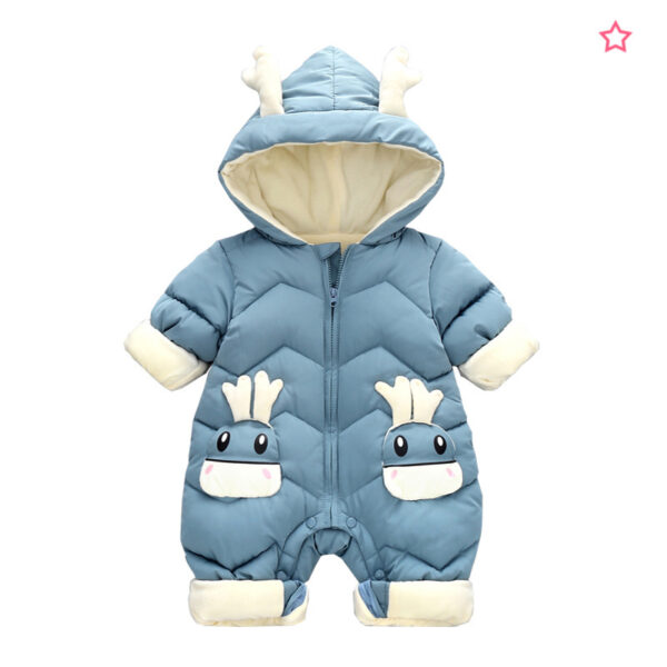 Baby Winter Snowsuit Plus Velvet Thick Baby Boys Jumpsuit 0-3 Years Newborn Romper Girl Clothes Overalls Toddler Coat - Image 2