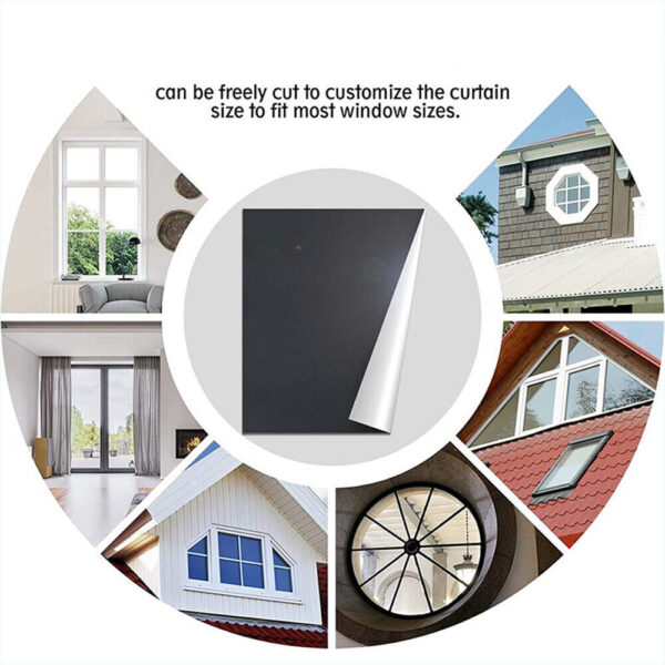 Portable Blackout Blind Window Thermal Insulated Kitchen Curtains Stick On DIY - Image 8