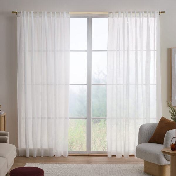 Leah Sheer Concealed Tab Top Curtains (Set of 2)