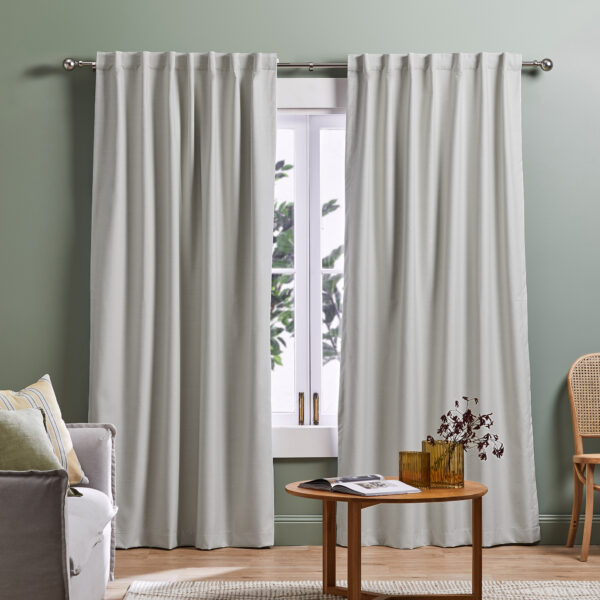 Lexington Bright White Blockout Concealed Tab Top Curtains (Set of 2)