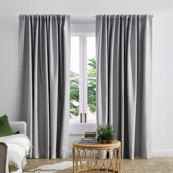 Lexington Light Grey Blockout Concealed Tab Top Curtains (Set of 2)