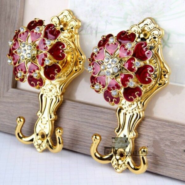 Curtain Hook Wall Hook Rose Flower Plating Accessories Curtain Wall Hook Tie Rope - Image 3