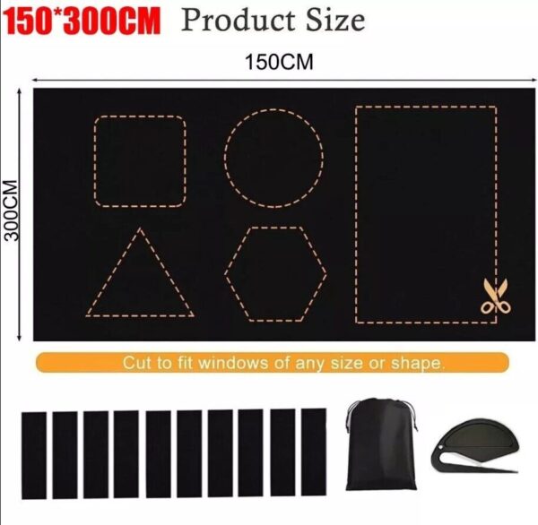 Portable Blackout Blind Window Thermal Insulated Kitchen Curtains Stick On DIY - Image 6